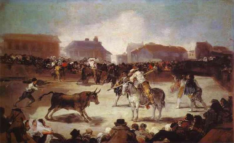 Francisco Jose de Goya A Village Bullfight oil painting image